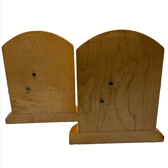 VTG Syroco Wood Horse Head Bookends Pair Mid-Century Modern 3D Wall Mount Style - Picture 6 of 10